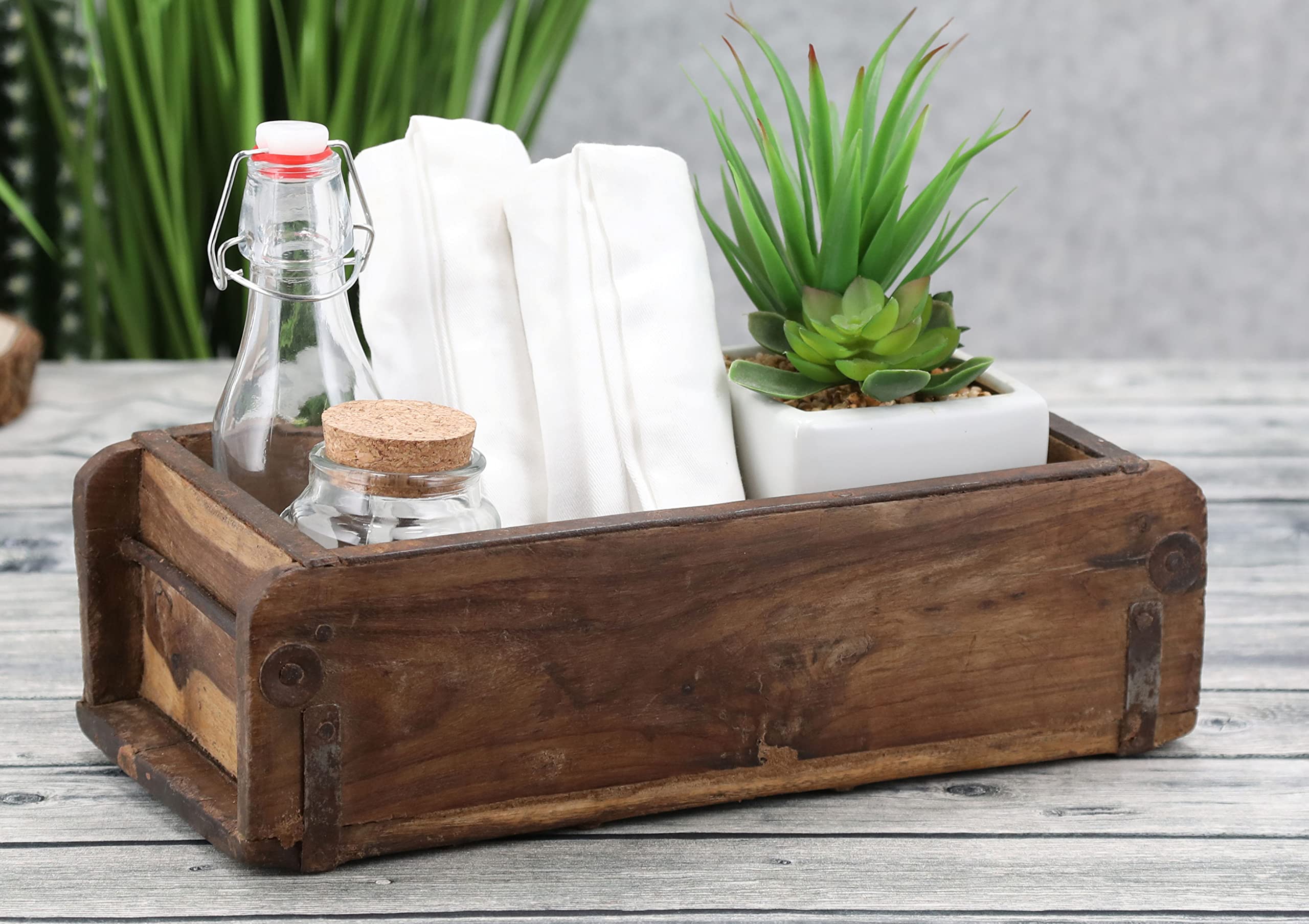 MC-Trend Boîte En Bois Rustique En Forme De Brique - Rangement Déco Style Campagne | Fait Main Unique