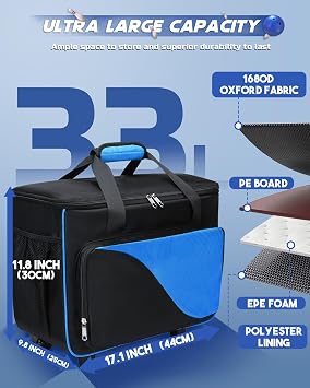 2 Ball Bowling Bag with Wheels Convertible Bowling Roller Bag for 1 or 2 Balls Bowling Equipment Bag with Shoe Bag EVA Foam Ball Cup Rolling Tote for Bowling Accessories Bowling Gifts for Youth Adults