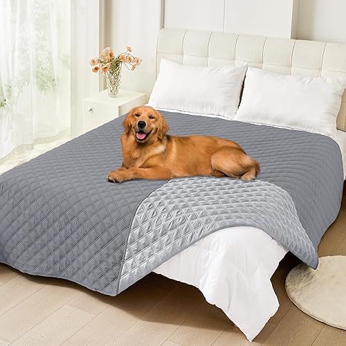Miniatura 62 de Smiry Funda impermeable para cama de mascota, suave y lavable, para cama, sofá, reversible, perros pequeños, medianos, grandes, gatos, diseño