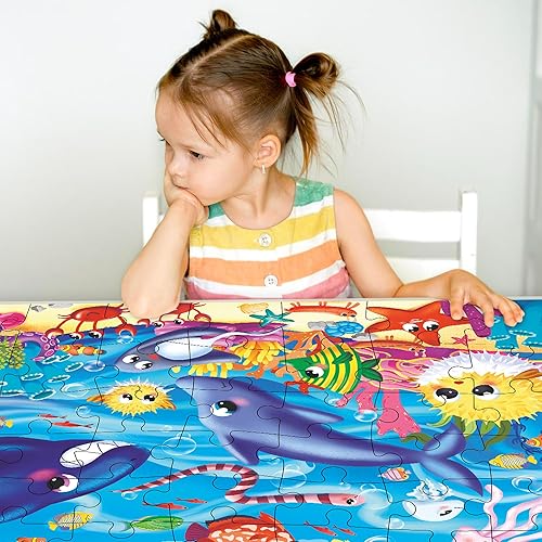 Miniatura 7 de QUOKKA Rompecabezas gigantes de suelo para niños de 4 a 6 años, 2 x 3 pies, rompecabezas de 48 piezas para niños pequeños de 3 a 5 años,