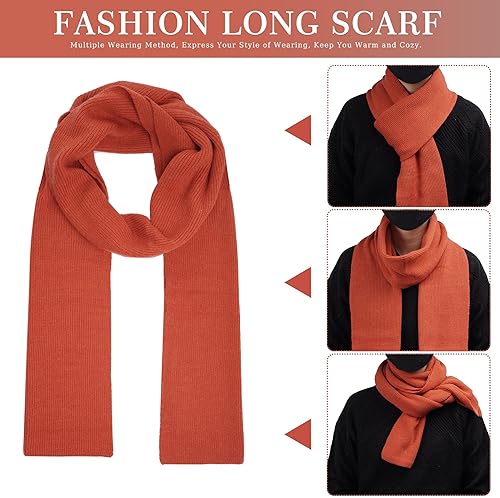 Miniatura 4 de Gorros de invierno cálidos para hombre y mujer, bufanda de cuello largo, guantes para pantalla táctil, gorro de calavera de punto, bufandas, regalos