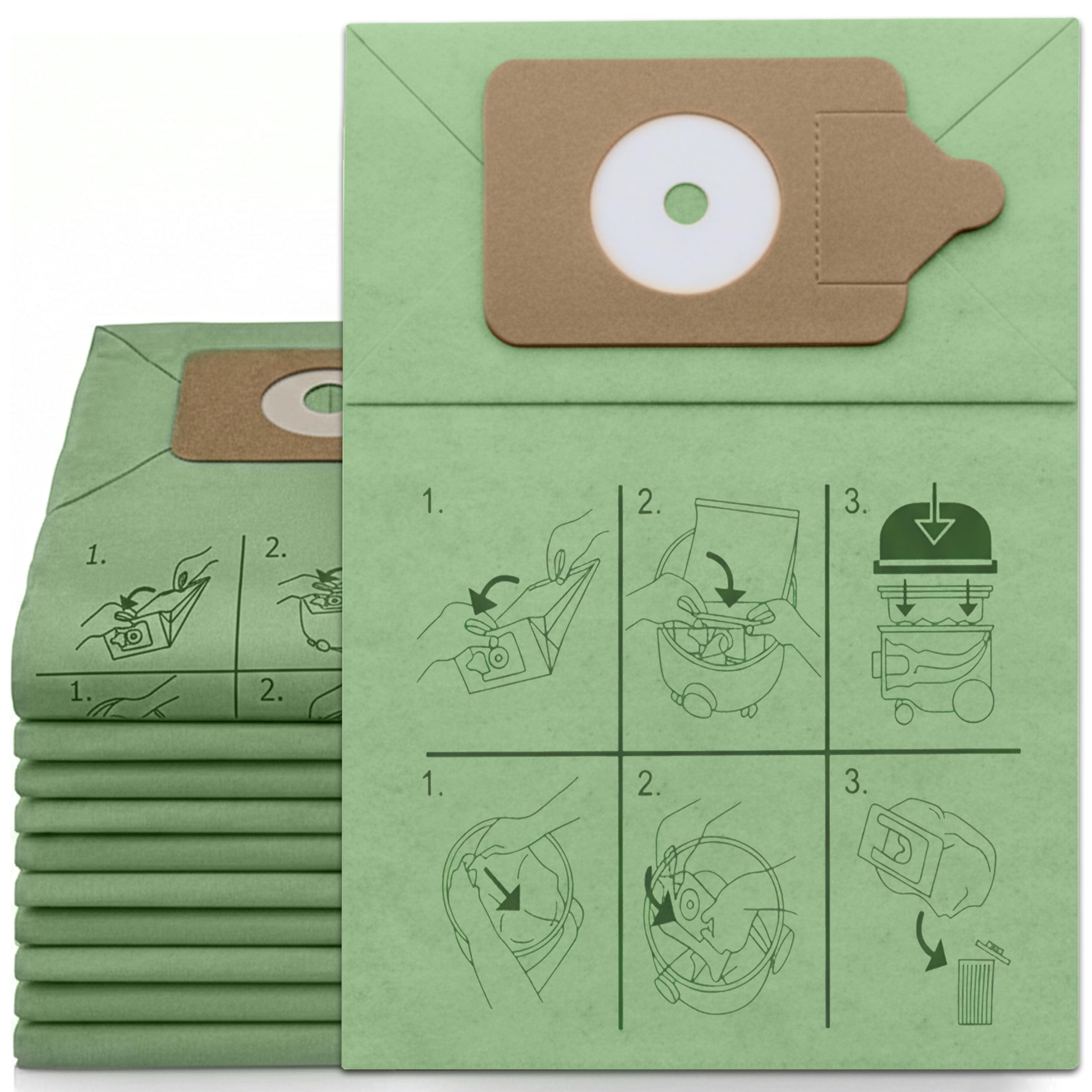 SR ESSENTIALS Henry Hoover Bags 10 Pack, Double Layer Replacement Henry Vacuum Bags Compatible with Numatic Henry Hetty Hoover bags for Henry Vacuum Cleaner, Pet Hair Filtration Bag (Green)