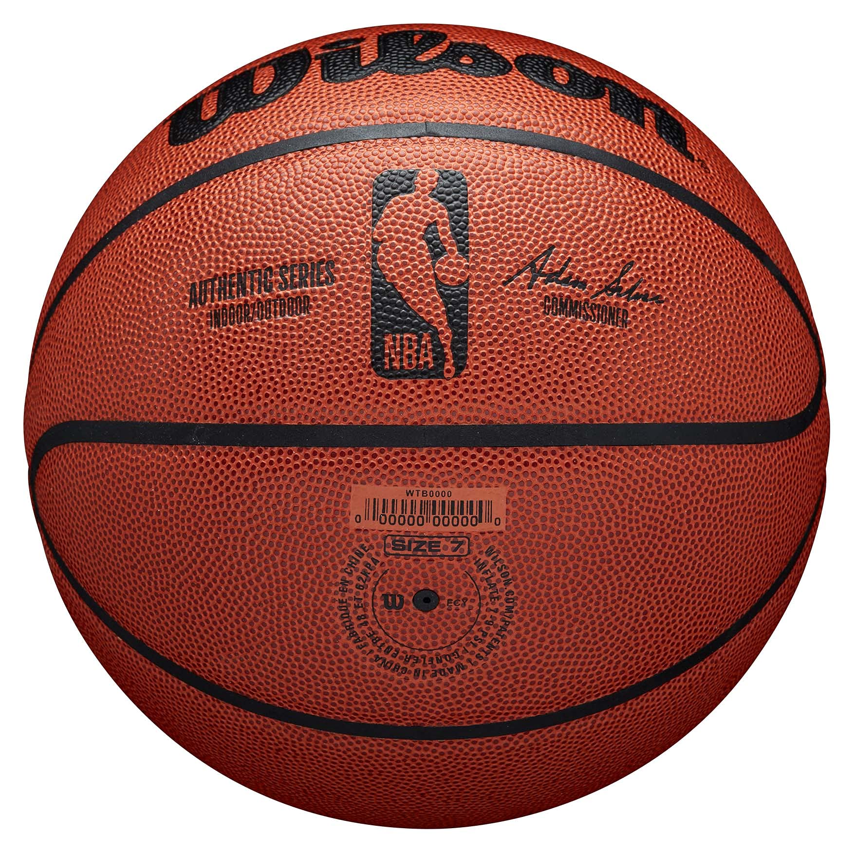 Wilson Ballon de Basket, NBA Authentic Series, Intérieur/Extérieur