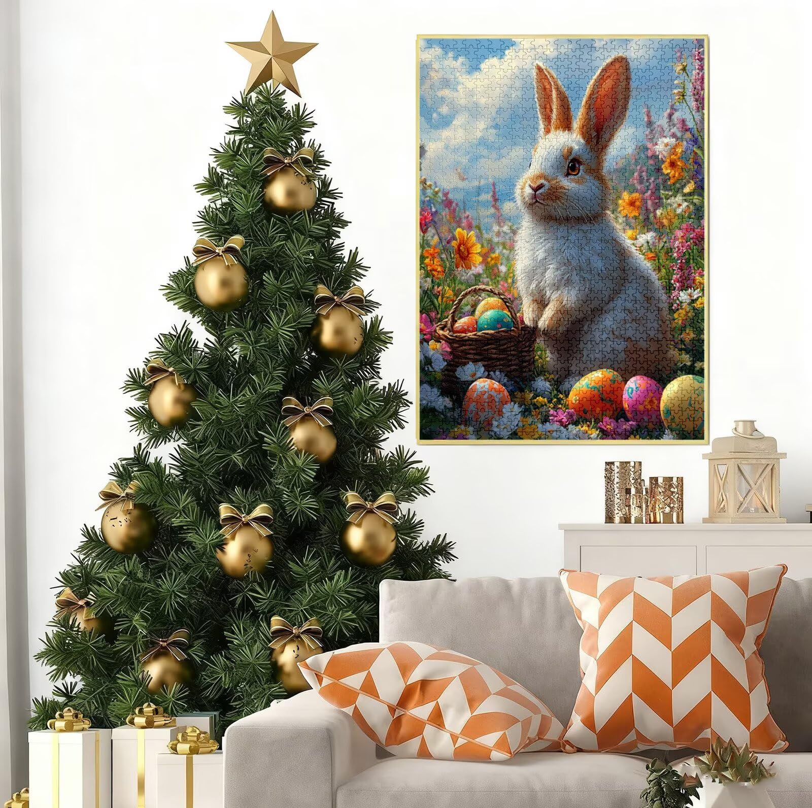 Puzzle 3000 Pezzi per Adulti, Puzzle Coniglio in Legno per Adulti, Puzzles Animale Impegnativi, Giochi Educativo per Famiglie, Rompecapo con Scatola per Decorazioni Casa, Donna Regalo di Natale B-7719