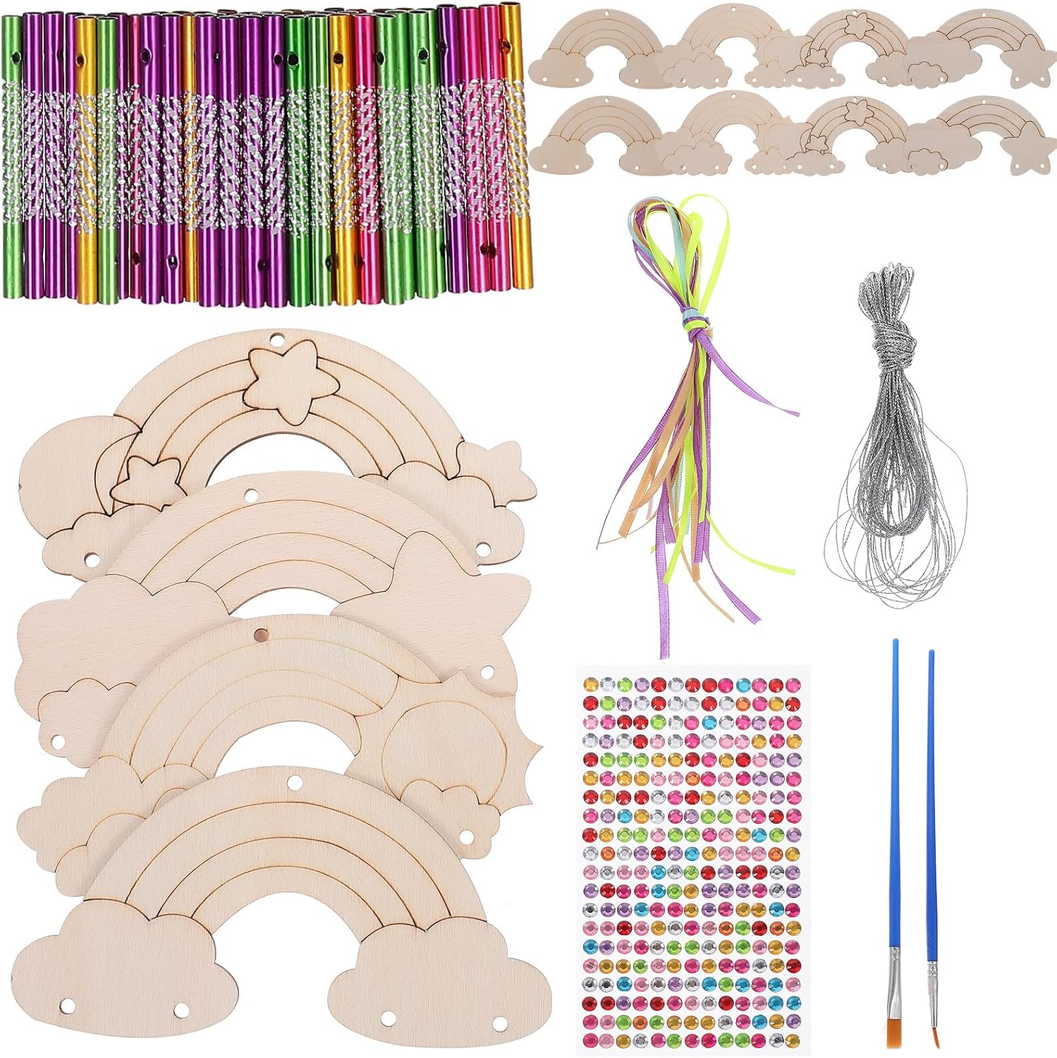 Wooden Wind Bell Hanging Décor DIY Craft Set for Boys and Girls