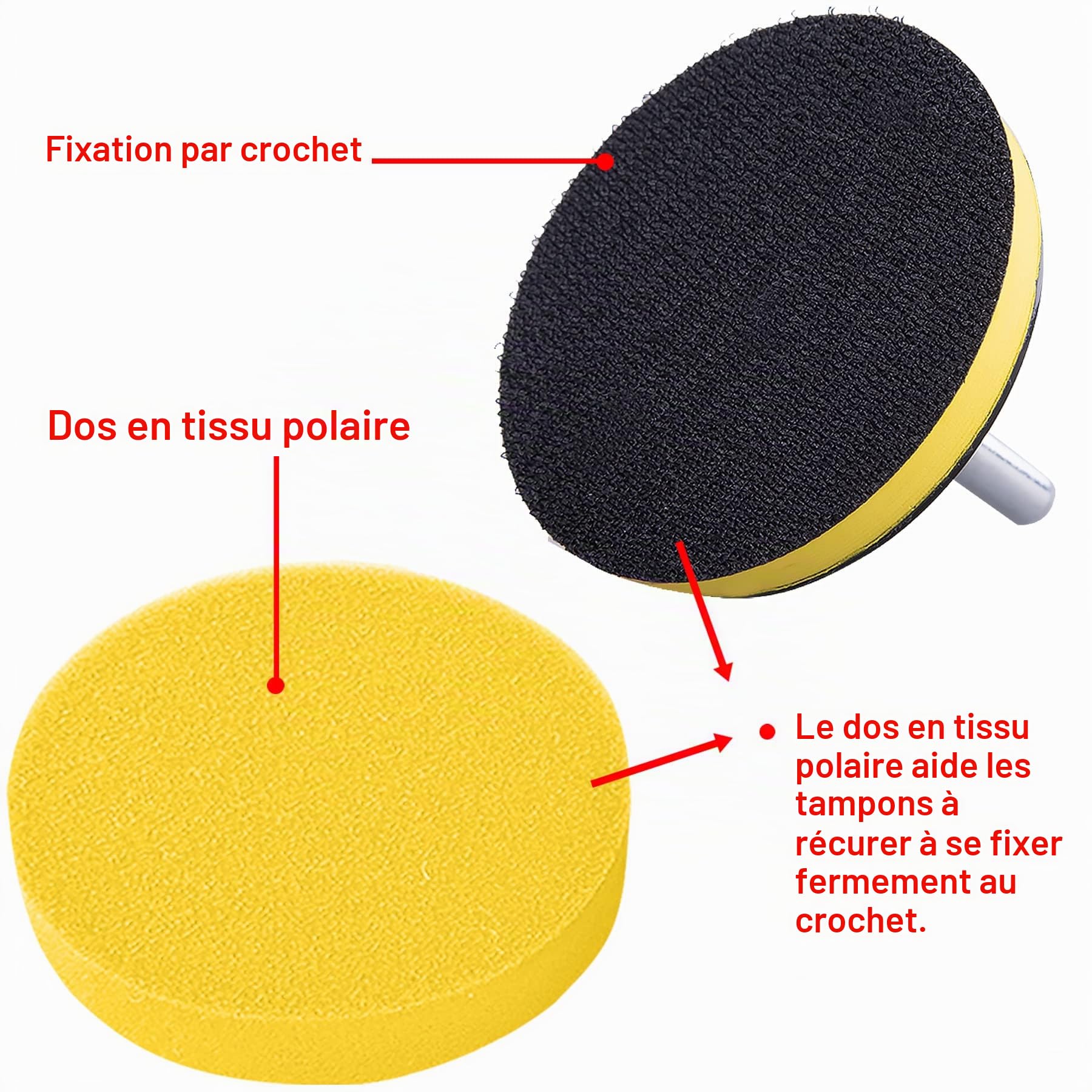 SIQUK Lot de 16 tampons de polissage en mousse de 12,7 cm pour perceuse