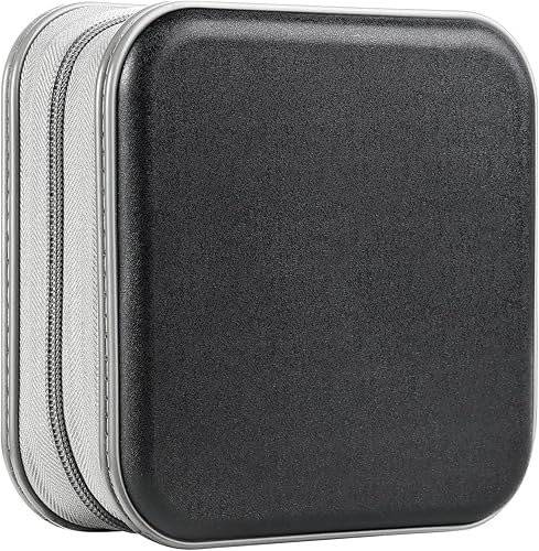 Miniatura 75 de UENTIP Funda para DVD, capacidad de 48 unidades, portátil, con cremallera, almacenamiento grande, cartera de CD, organizador de CD, viaje en casa