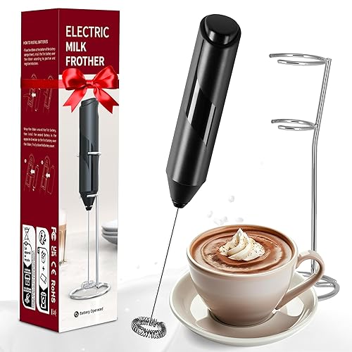 Simple Deluxe Milk Frother Handheld, Foam Maker with Stainless Steel
