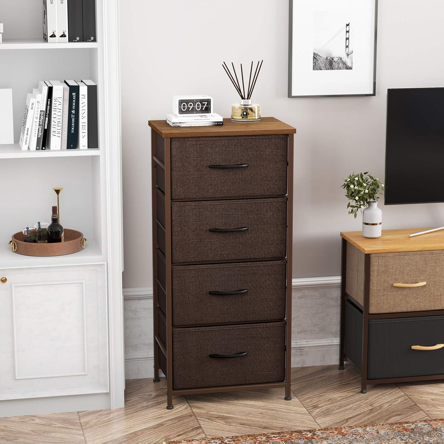 Black Friday - 70% OFF CubiCubi Dresser Storage Tower, 4 Drawers Fabric Organizer Unit for Bedroom Hallway Entryway Closets, 16 Small Easy Pull Dresser Clothes Storage with Sturdy Steel Frame Wood Top, Black Grey Promo Discount Up To 70% Off CubiCubi Dresser Storage Tower, 4 Drawers Fabric Organizer Unit for Bedroom Hallway Entryway Closets, 16 Small Easy Pull Dresser Clothes Storage with Sturdy Steel Frame Wood Top, Black Grey