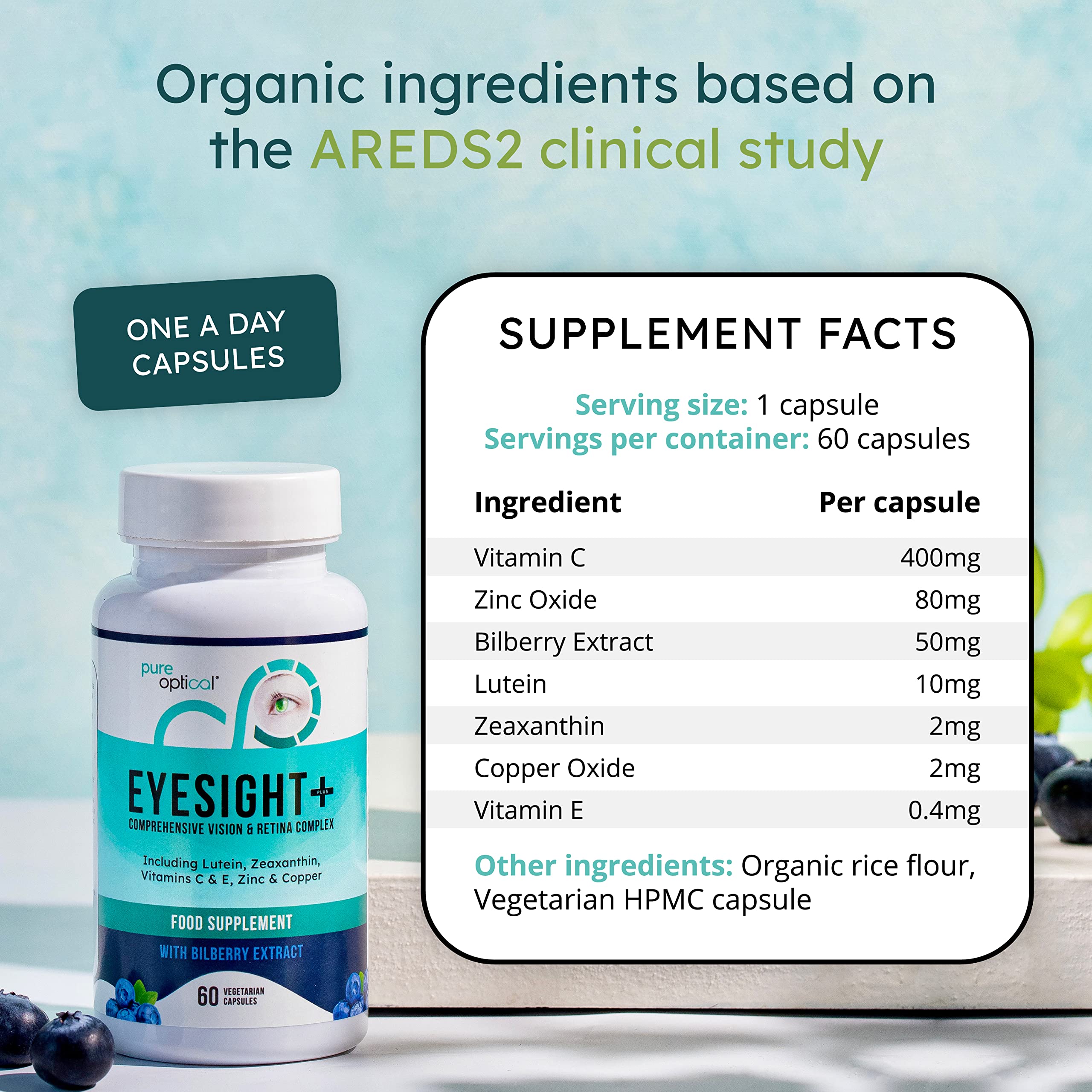 Buy Pure Optical Eyesight Plus Eye Vitamins Lutein and Zeaxanthin Supplement with Bilberry