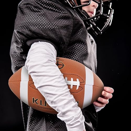 Miniatura 7 de KUYOTQ Fútbol para jóvenesadultos, tamaño oficial 79, fútbol americano de cuero compuesto suave, fútbol americano  en la escuela secundaria y al
