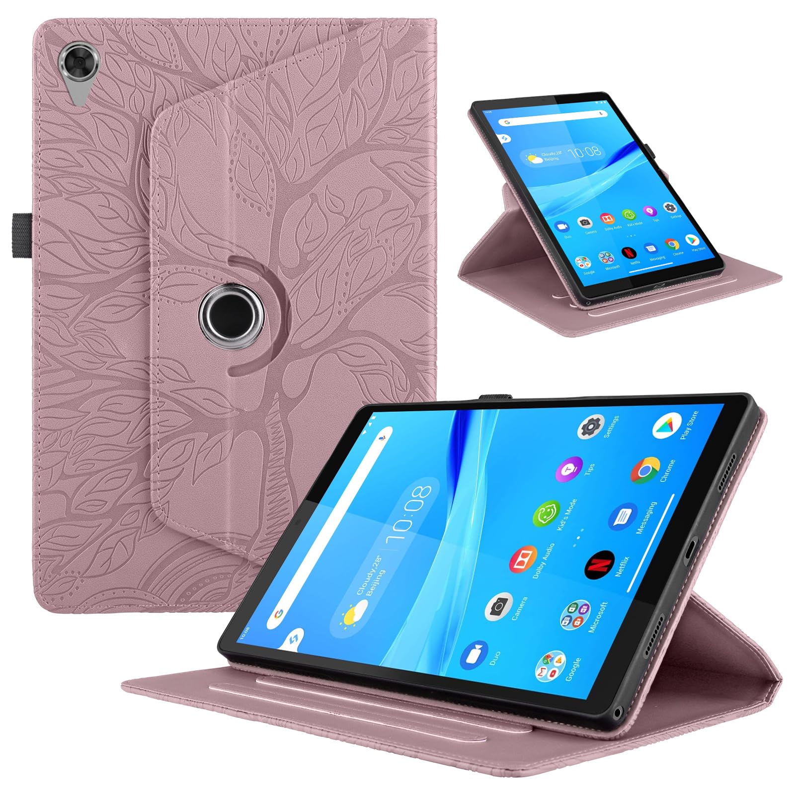 Funda para Samsung Galaxy Tab S9/ S8/ S7 11" (SM-X710/X700/T870) PU Cuero Tablets Protectora Cover 360°Carcasa Giratoria de ángulo Múltiple Stand Función Tablets Funda,Rojo Árboles — view 133