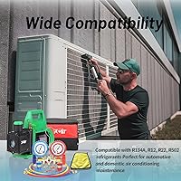 Vista 8 de PB Motor Tech - Juego de bomba de vacío y manómetro – Bomba de 4.5 CFM con manómetro de colector de latón, acopladores rápidos, adaptador 410