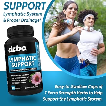 Lymphatic Drainage Supplements Pills & Water Away - Lymphatic Support Total Herbal Cleanse Products & Natural Water Pills Diuretics - Lymph Node Detox Cleanse System Drainage for Immune Support