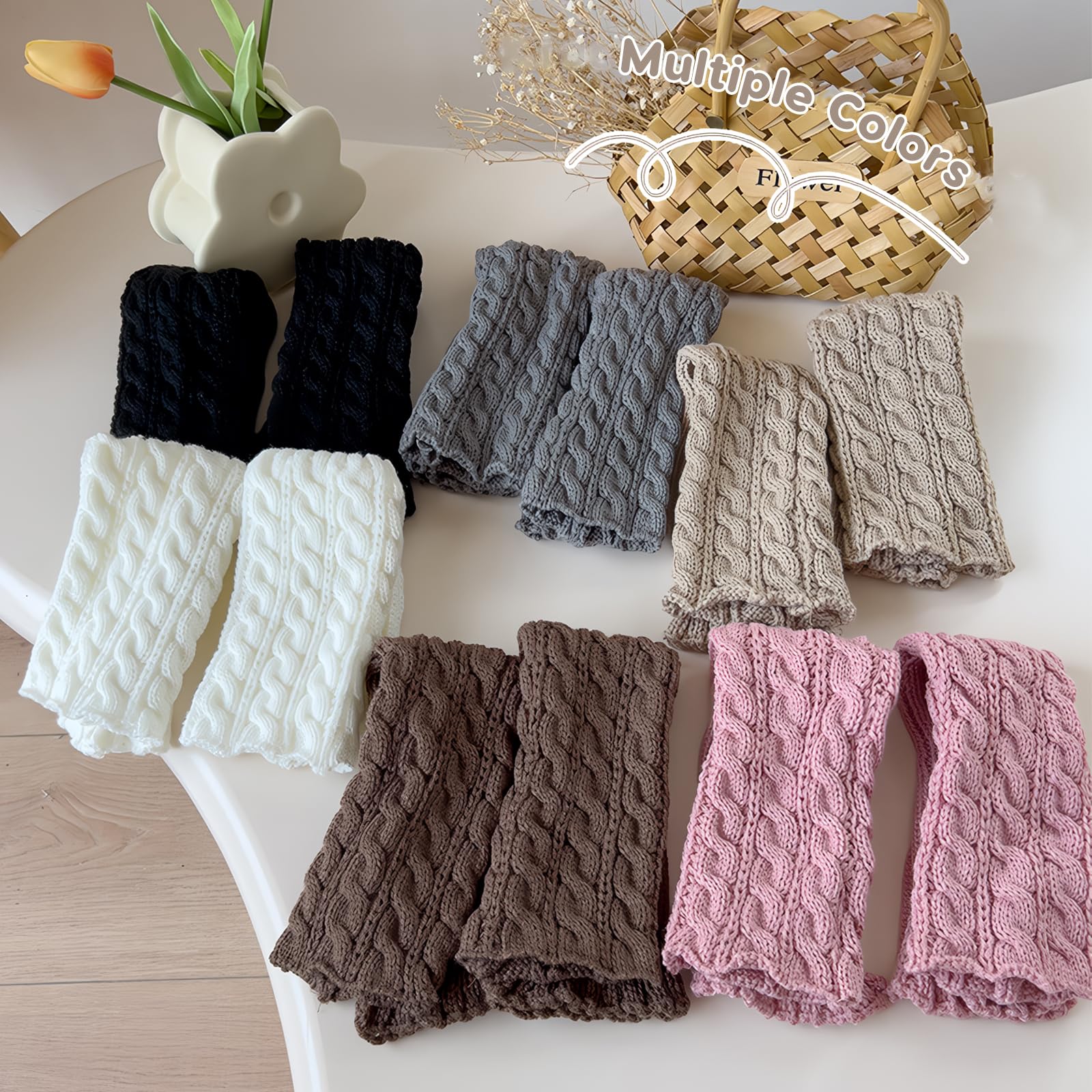SONARIN 3 Paia Scaldamuscoli per Ragazze,Invernali Maglia Scaldamuscoli Lunghi Calzini Alti Calze al Ginocchio senza Piedi Elasticizzati per Bambine
