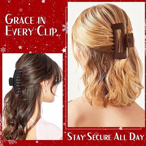 Miniatura 120 de TOCESS Paquete de 8 pinzas grandes para el cabello para mujer, pinzas de garra grandes para cabello fino y rizado, agarre fuerte de los años 90