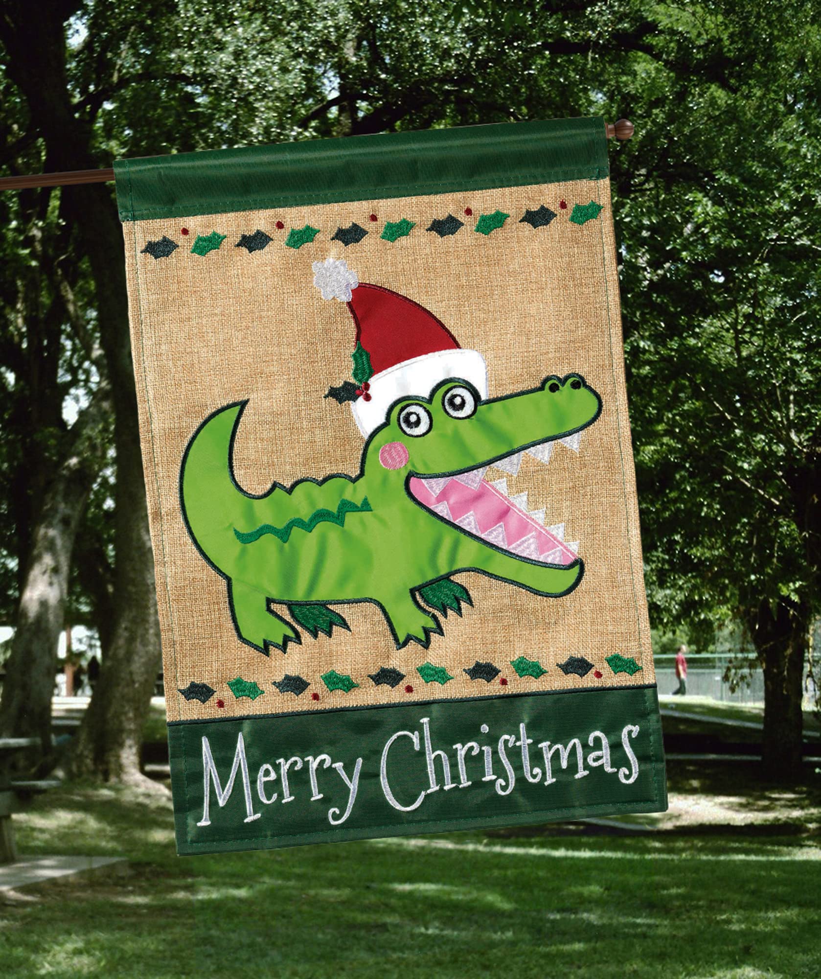 13 x 18 in. Christmas Tree Applique Garden Flag