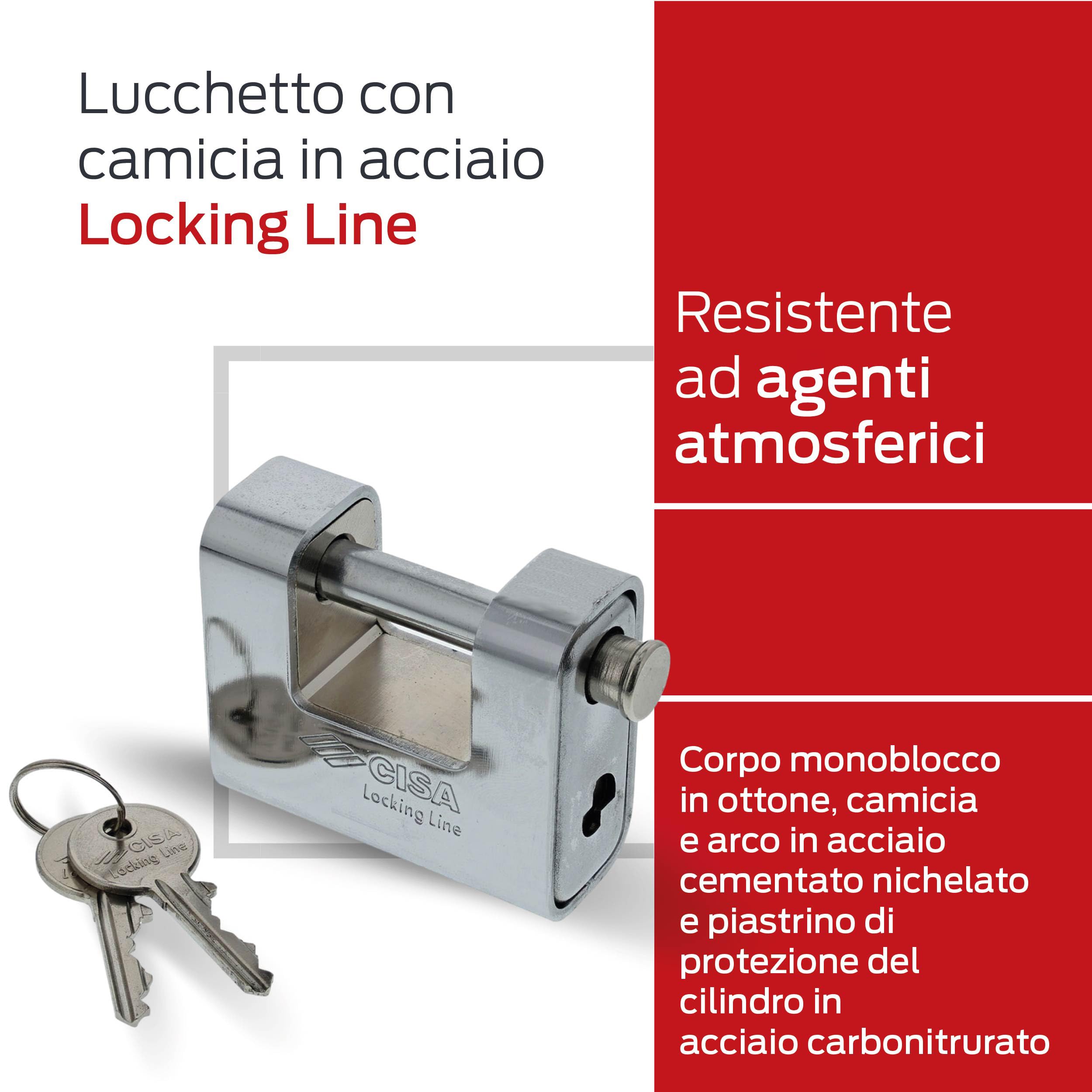 CISA 25769 Candado Encerrado Línea de Bloqueo Acero, 80 mm