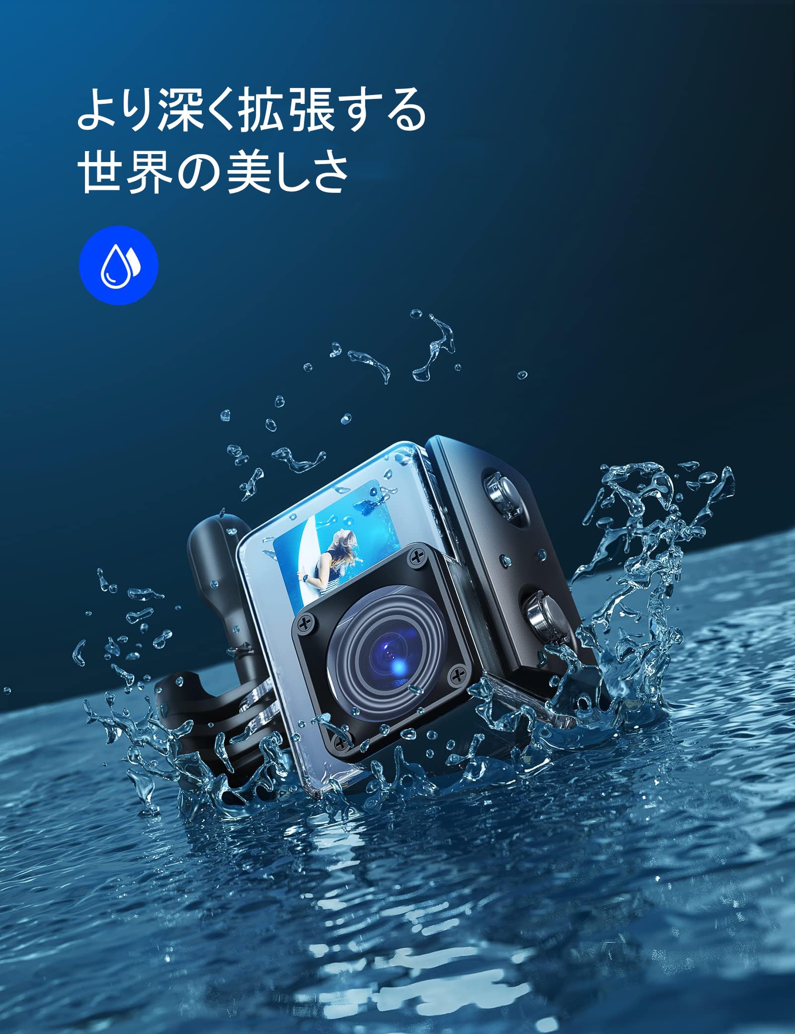 WOLFANG GA200 アクションカメラ 【マイク付き】4K 24MP 防水40M デュアルスクリーンカメラ EIS手振れ補正 WiFi調整可能な広角 Vlogカメ Amazon | WOLFANG GA200 アクションカメラ 【マイク付き】4K 24MP 防水