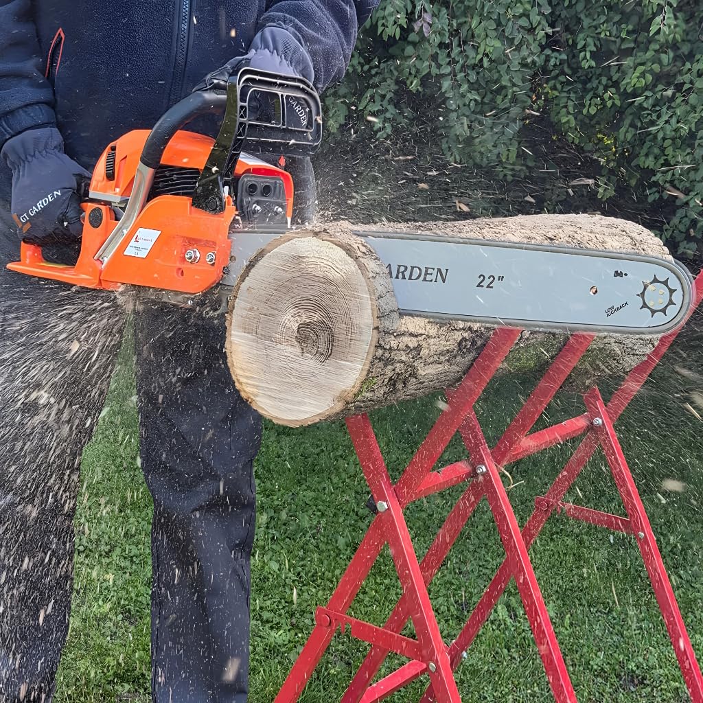 GT Garden - Motosierra térmica (62 cm3, 3.5 CV, guía 55 cm, 2 cadenas)