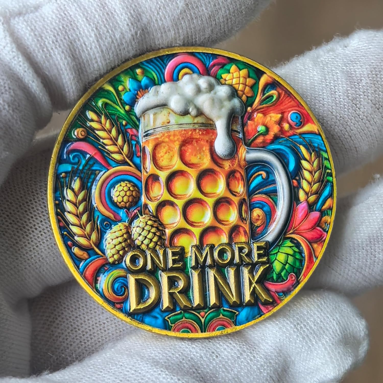 “One More Drink vs Party's Over” Night Out Decision Coin - Fun Party Dilemma Token, High Relief Enamel Zinc Alloy Collectible, for Nightlife & Social Moments image 3