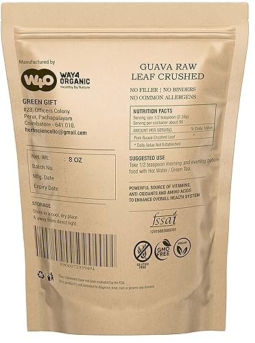 Miniatura 2 de Té de hoja de guayaba (hojas secas trituradas, no en polvo) 8 onzas, recrecimiento del cabello, piel y uñas, sin conservantes, hojas de guayaba 100%