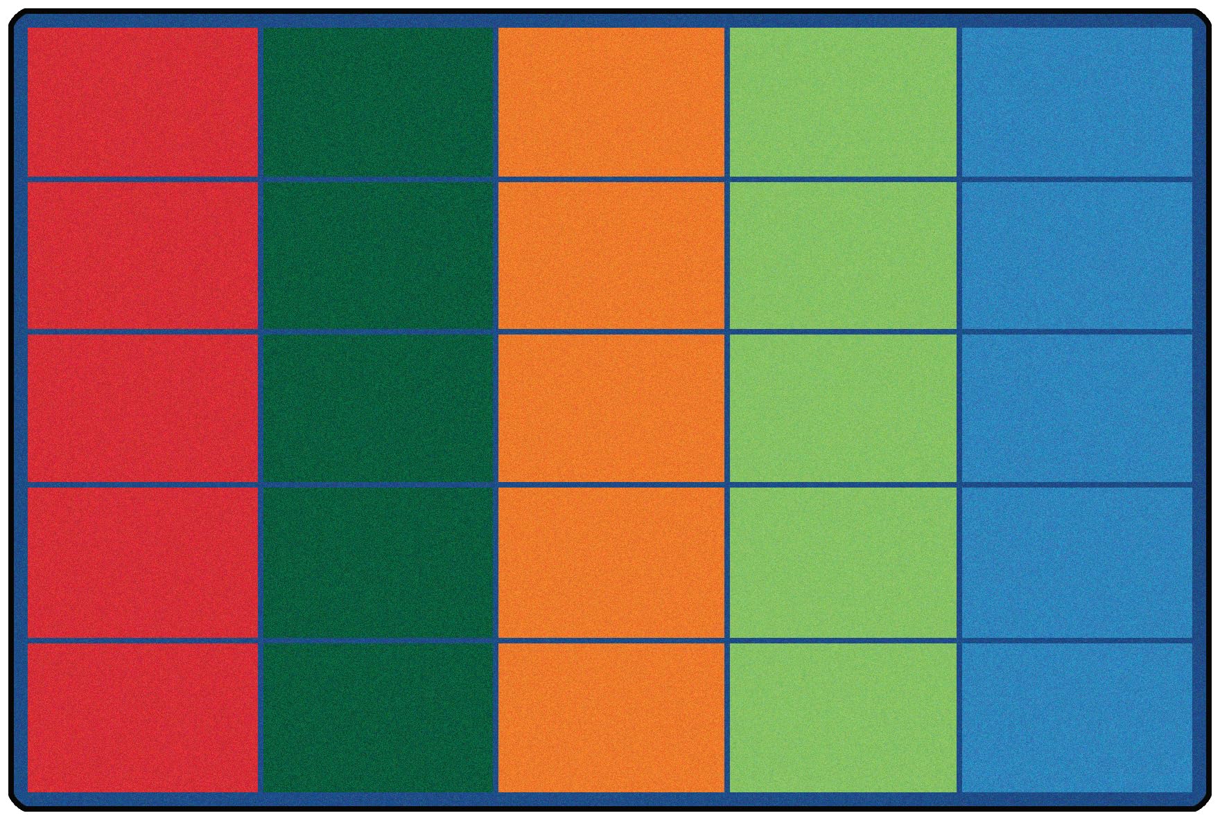 Carpets for Kids 4025 Colorful Rows Seating Classroom Rug Seats 25 6ft x 9ft Rectangle Multi Color