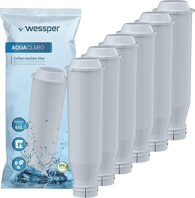 Wessper Coffee Machine Filter for Krups F088 Filter, Compatible with Melitta, Nivona NIRF-700, Bosch, AEG, Siemens Coffee Machines (Pack of 6)