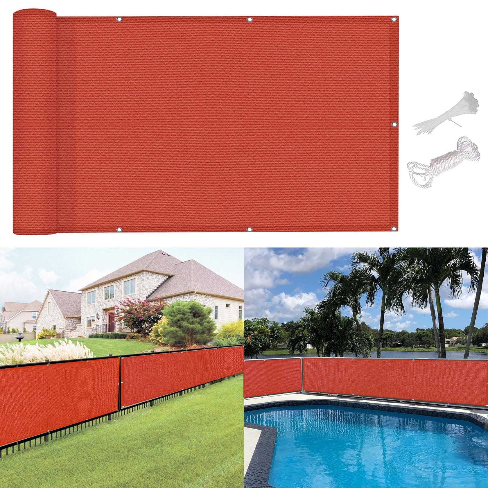 Bâche de protection contre les regards indiscrets balcon terrasse coupe-vent rouge