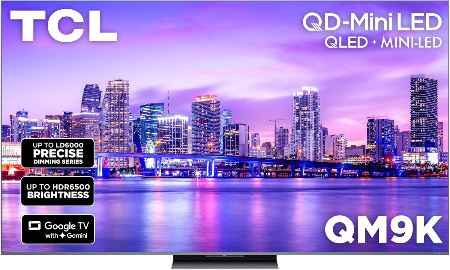 TCL 85 Inch Class QM9K Series | Mini LED QLED 4K | 85QM9K, Latest Model | 144HZ Peak Brightness & Contrast Dolby Vision | Up to LD6K Precise Dimming | AI Smart Google TV | Dolby Atmos Bang & Olufsen
