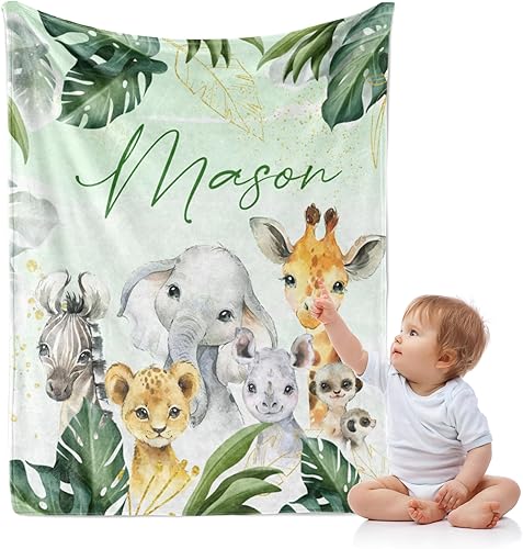 J&SBGFT Manta de bebé personalizada con nombre, manta de recepción personalizada para niños pequeños, 30 x 40 pulgadas, color 13