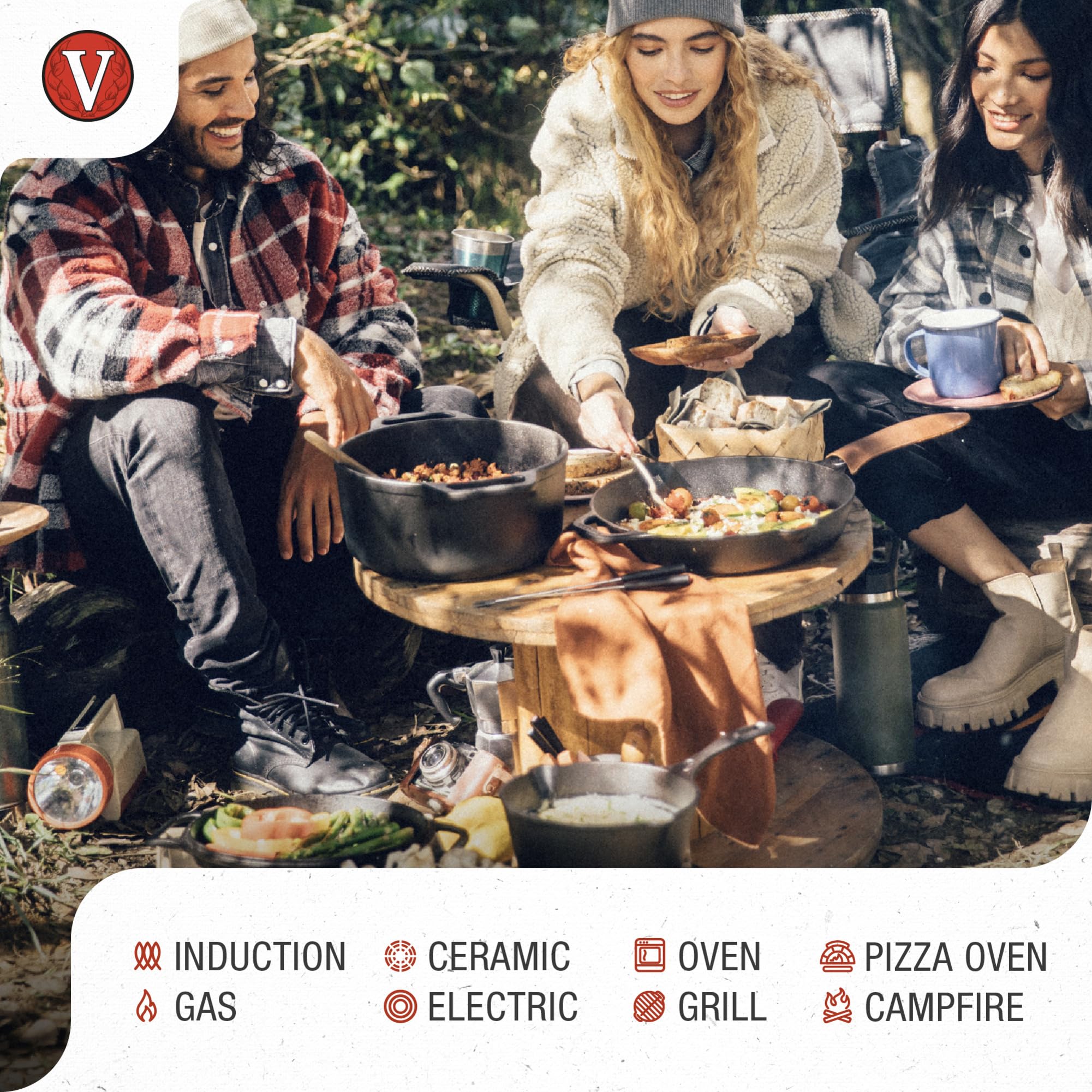 VICTORIA Pre-Seasoned Cast Iron Dutch Oven with Lid & Dual Loop Handles, 7 Quart (6.6L, 29 cm) | Casserole Pot for Bread Baking, Slow Cooking, Braising & Roasting | Induction, Gas, Oven, BBQ Safe 1