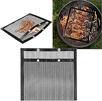 Vista 3 de Bolsa de malla antiadherente para parrilla, resistente a altas temperaturas, bolsa de barbacoa reutilizable para carbón, gas, parrillas eléctricas