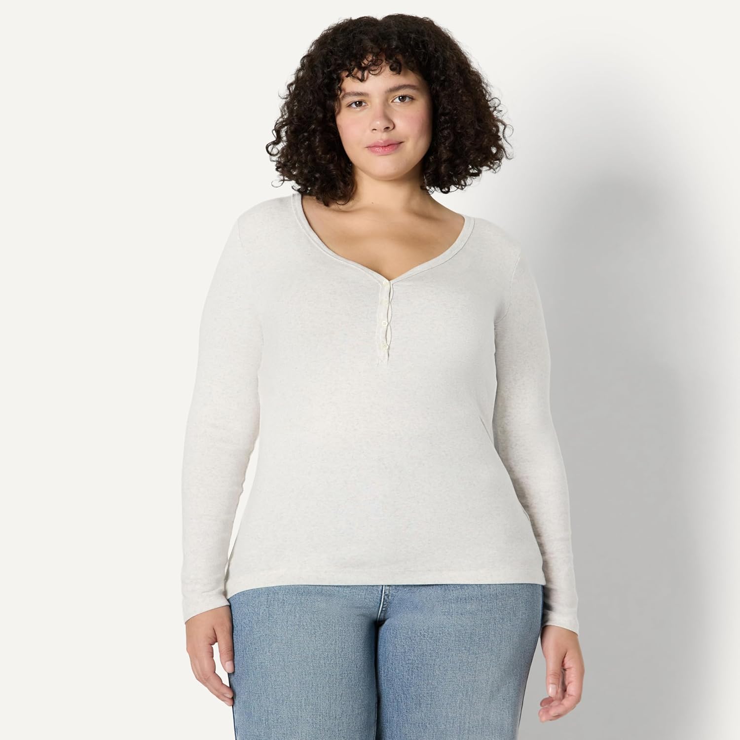 Amazon Essentials Women's Ribbed Knit Long Sleeve Henley Slim Fit T-Shirt - Image 6