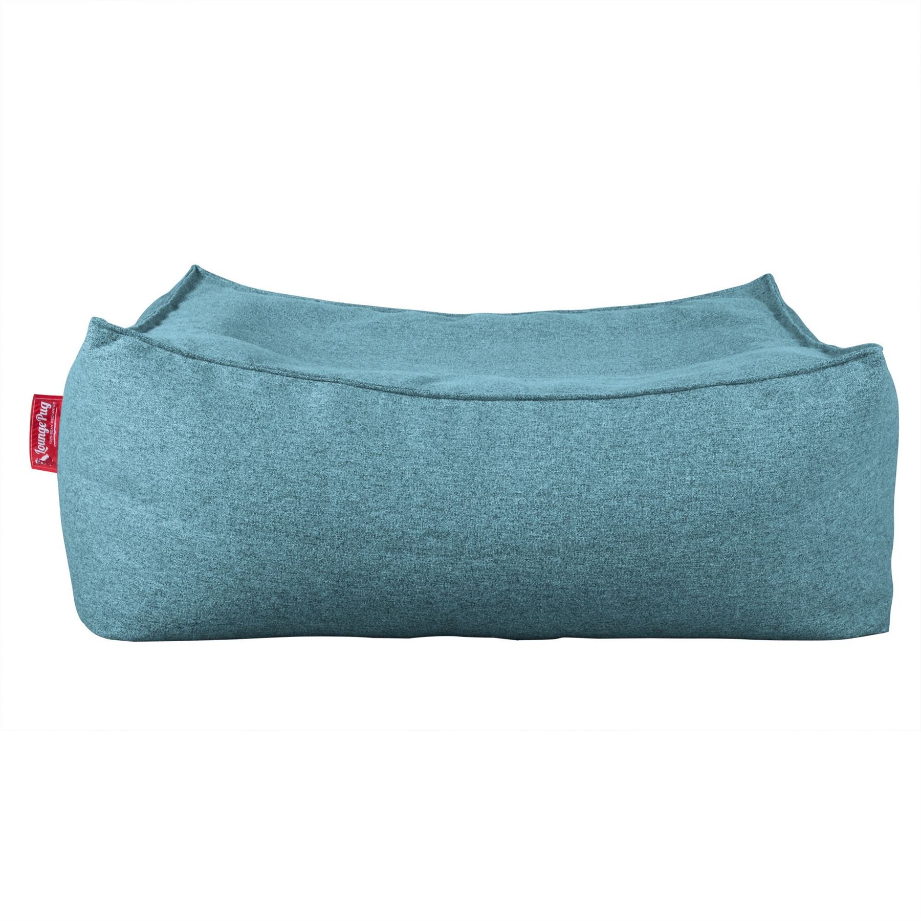 Lounge Pug - Interalli - Large Footstool - AQUA BLUE - (Size 25cm H x 40cm D x 70cm Wide)