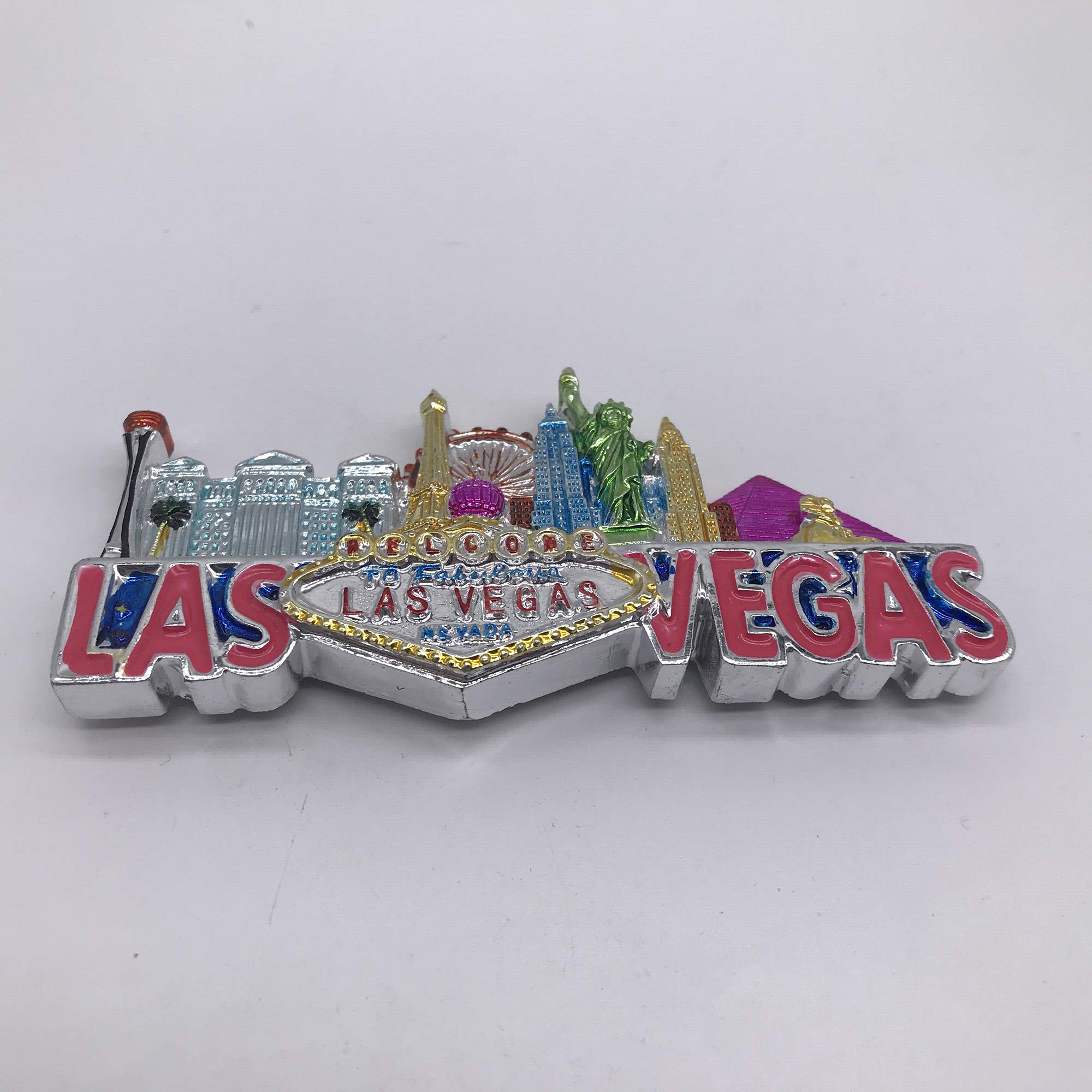 Magnete Frigo 3D Las Vegas USA – Souvenir Turistico In Resina Fatta A Mano, Regalo Viaggio, Decorazione Cucina, 7x6 Cm - 2