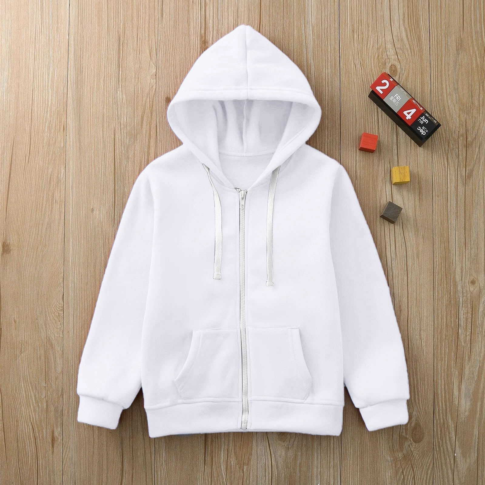 Sudadera Color sólido Zip Chaquetas Larga Sudadera con Capucha Top Mangas Niñas Niños Niños Abrigo y Chaqueta Chándal Hombre