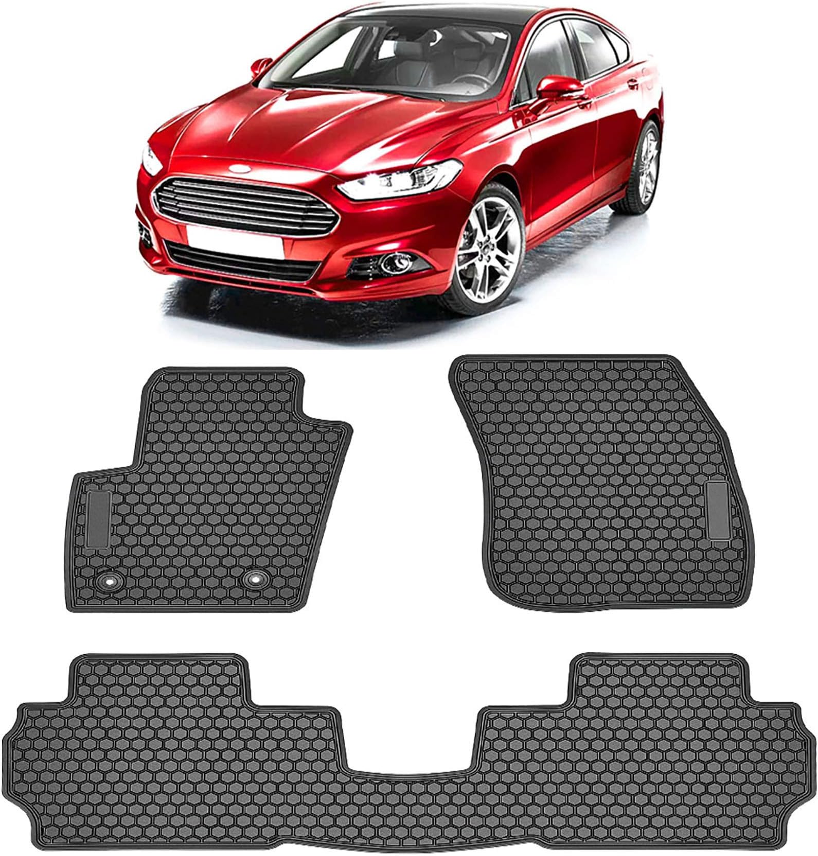 TeddyTT Floor Mats Compatible with Ford Fusion 2013 2014 2015 2016 2017 2018 2019 2020 2021 Heavy Duty Rubber Front&Rear Car Carpet Waterproof Custom Seasons Odorless all weather 2017-2022 Lincoln MKZ