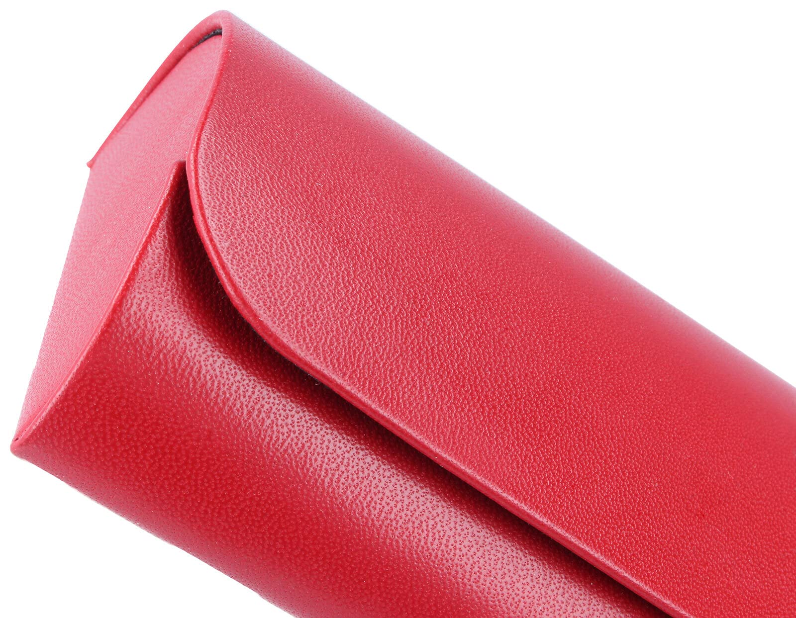 Paule & Knopf Schickes Brillenetui mit Magnetverschluss - London - aus echtem, super weichem Leder in Rot Glattleder