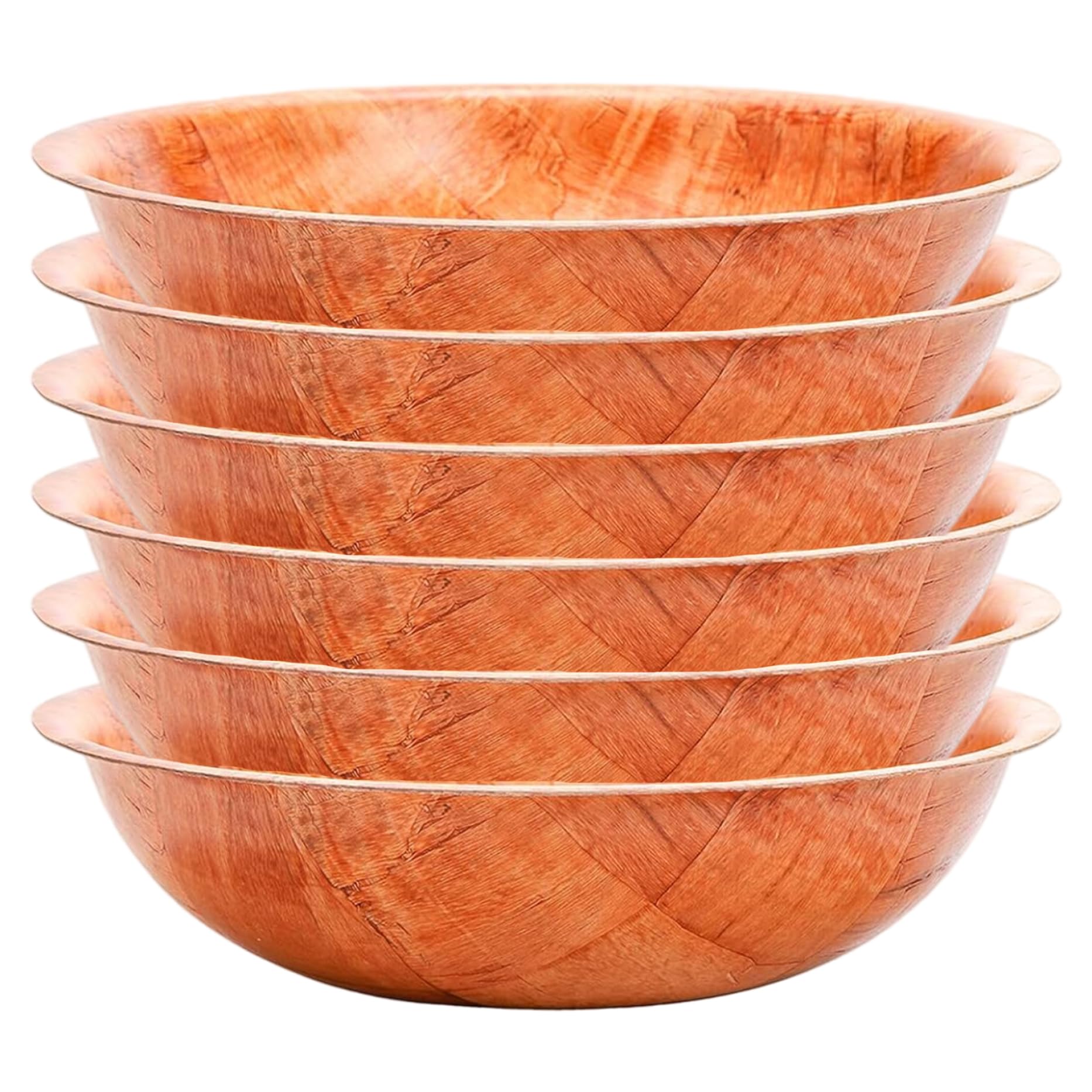 Ensaladera de Madera, 6 Unidades/Juego, ensaladera de Madera Natural apilable Redonda de 10 Pulgadas, Herramientas de Cocina rústicas para Frutas, Verduras, de ..
