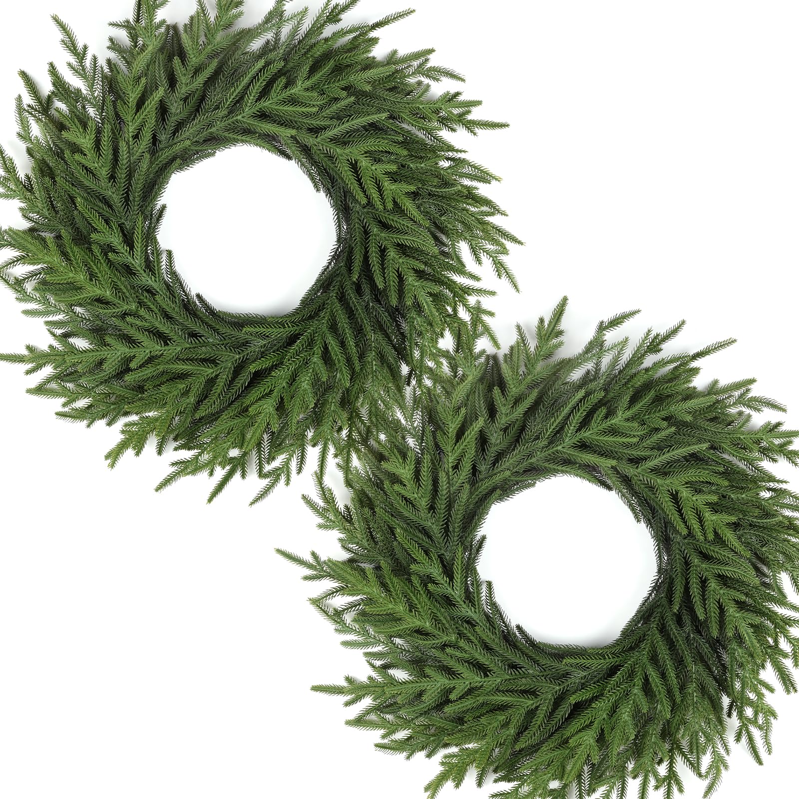 Artgar 26 Inch Pine Wreath - Christmas Wreaths for Front Door - Real Touch Pine Wreath - Large Artificial Green Wreaths for Walls Windows Porches Farmhouse Indoor Outdoor Home Decor (2 Pcs)