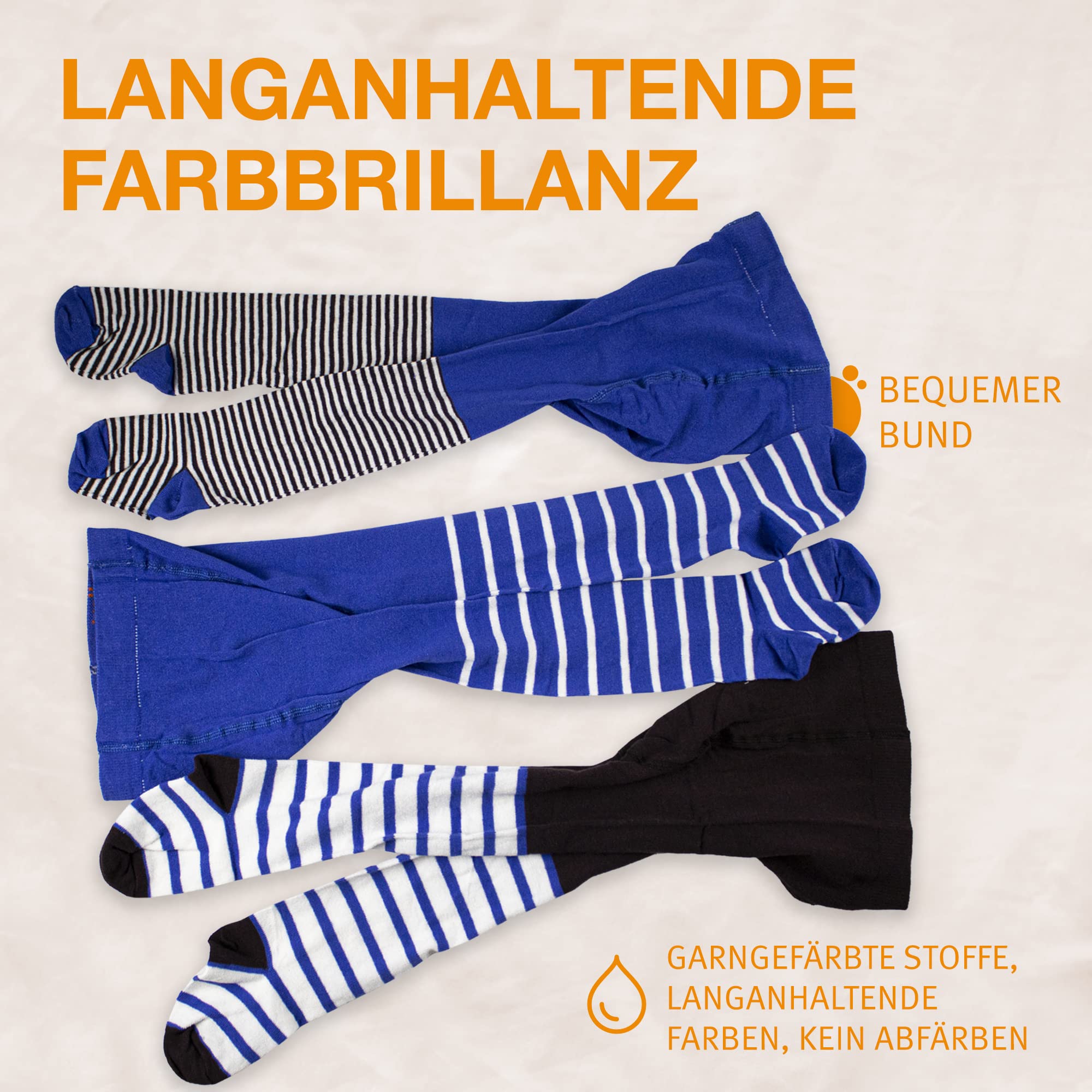 WELLYOU Calze collant per bambini maschi, calze collant per bambini/bambine, taglie 62-146, Made in EU (122-128, Blu-Marrone)
