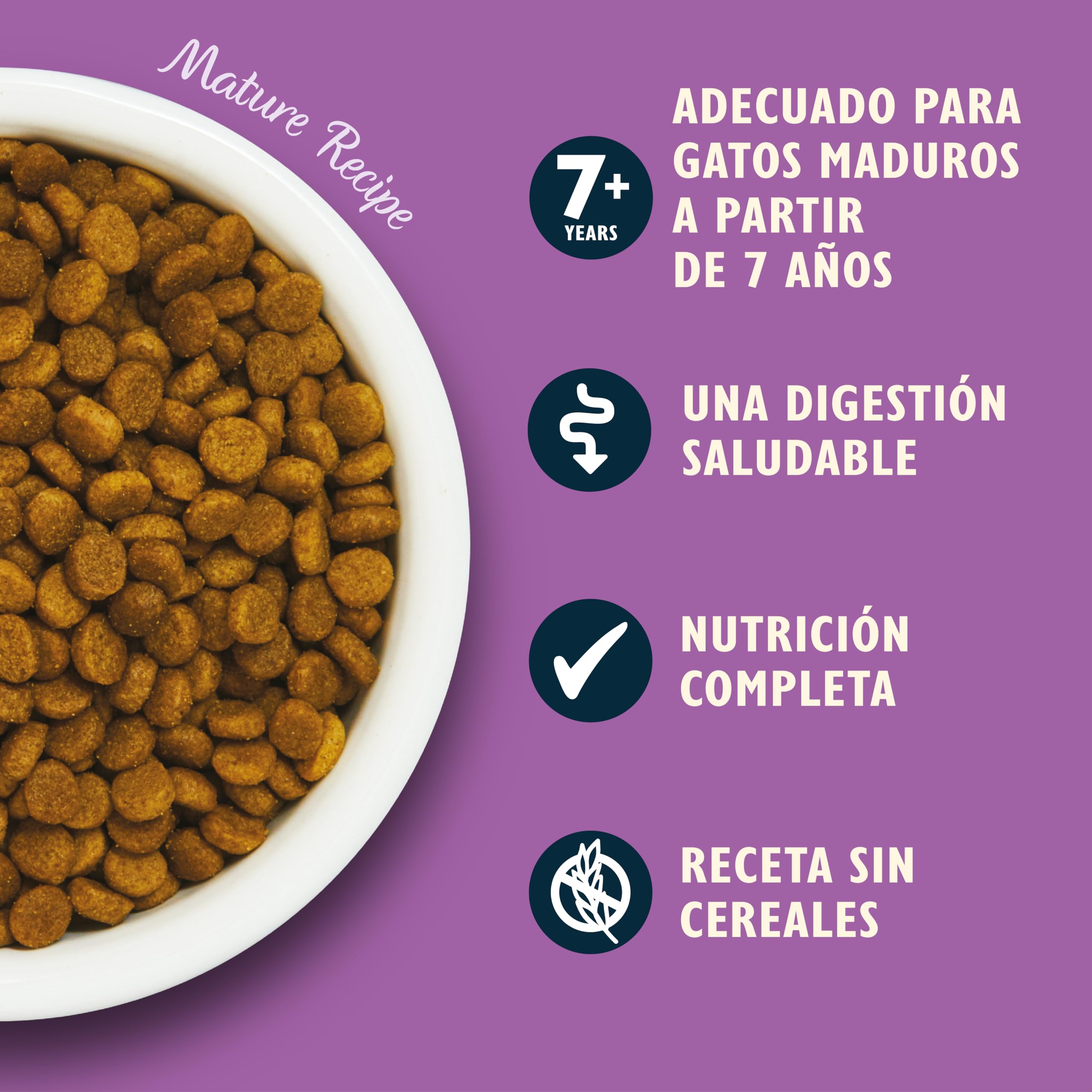 Lily's Kitchen Elaborado con ingredientes naturales alimento seco para gatos mayores pescado blanco con pavo y trucha receta sin cereales 4 x 800g