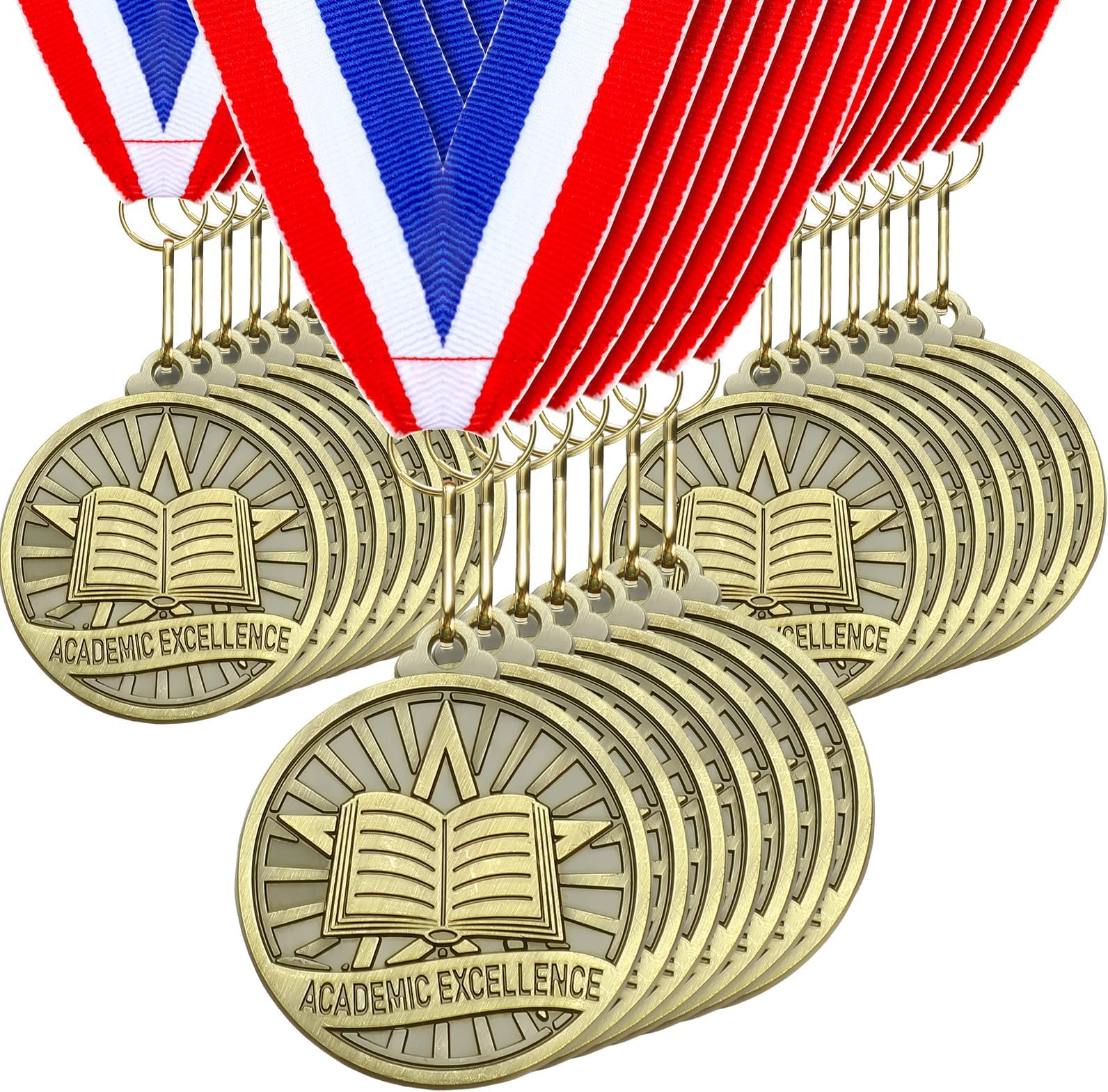 Quelay 30 Pcs 2'' Gold Medals for Awards,Winner Encourage Team Participation for Adults Trophy Award Prize Gift Competitions Graduation Party