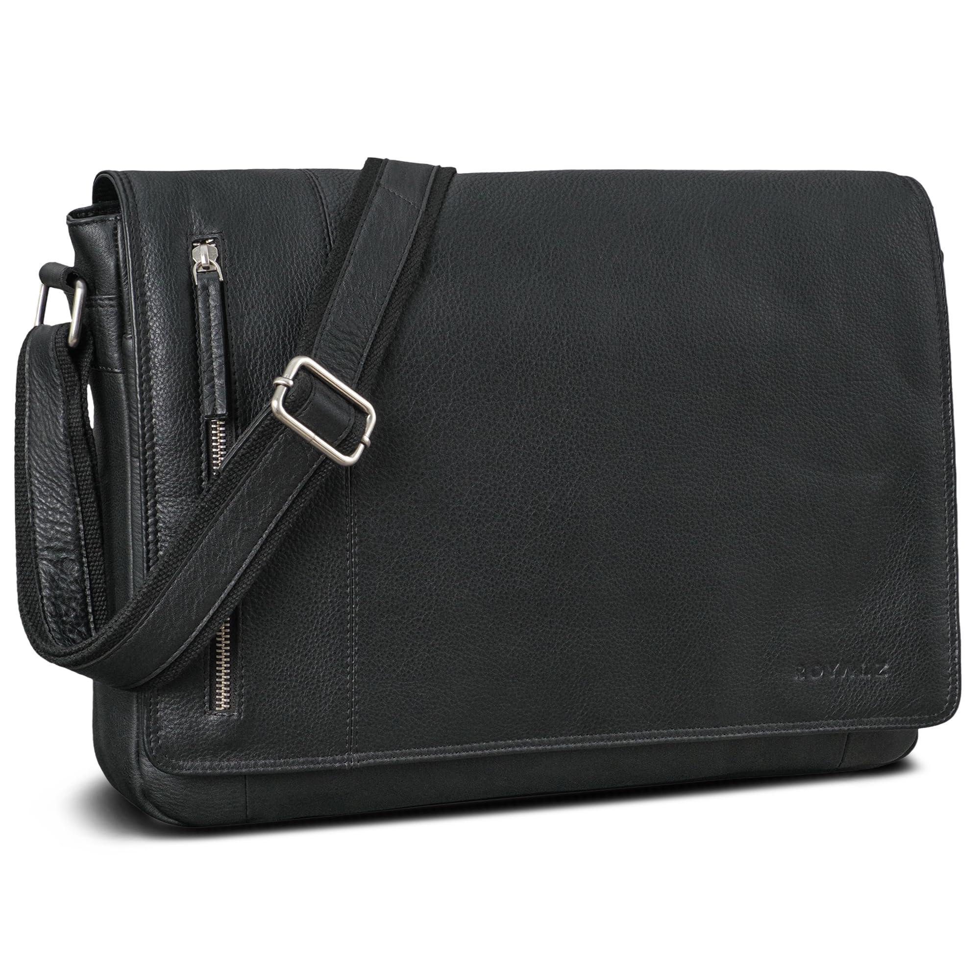 ROYALZ Torba na ramię w stylu vintage, skórzana torba męska i damska, prawdziwa skóra, aktówka 'New Jersey' z prawdziwej skóry, torba na ramię na laptopa o przekątnej ekranu 13-15,6"