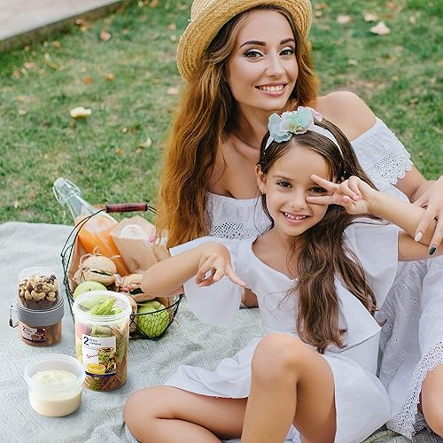 Miniatura 7 de WXOIEOD - 3 vasos de desayuno para niños y adultos, taza de cereales transparente recargable de gran capacidad, contenedores vacíos portátiles para