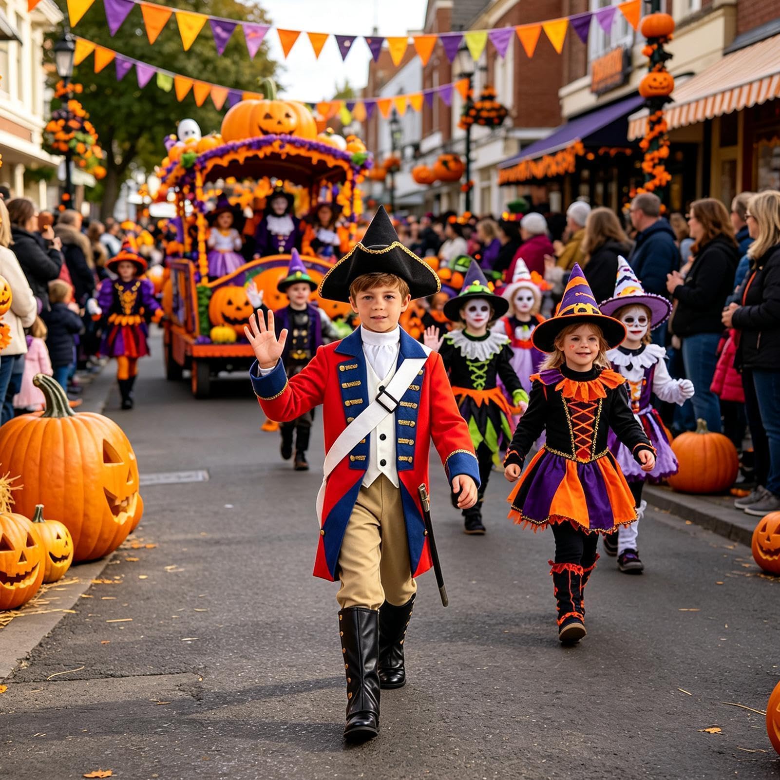 Costume da redcoat per ragazzi in poliestere con fascia staccabile