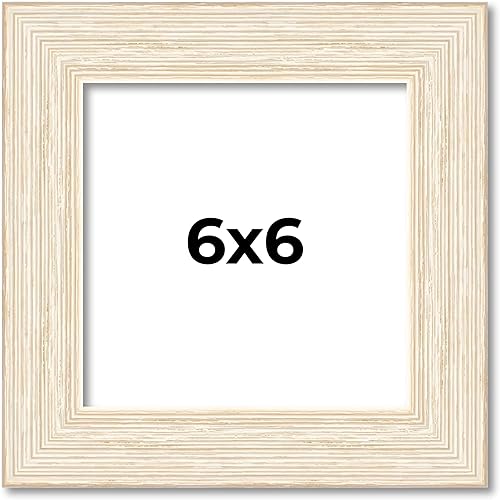 Vista 50 de Marco de fotos blanco de madera real de 19 x 19 pulgadas de ancho de 1.5 pulgadas Profundidad interior de 0.5 pulgadas Marco de fotos envejecido