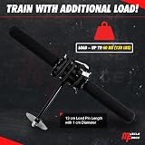 MuscleForge Wrist Roller Forearm Trainer up to 60KG load for Grip and Forearm Strength, Wrist Strengthener for Strong and Muscular Forearms - Supports 25/50mm Plates - 5