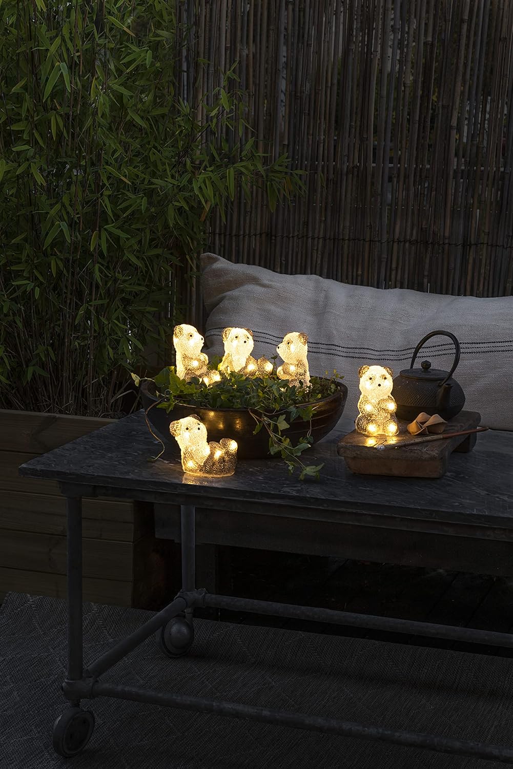 Konstsmide Christmas Outdoor Figures Decoration/Outside Lights LED Acrylic Five Baby Pandas/Outdoor Lighting (IP44) / 40 Warm White LEDs/Transparent Cable - Image 4